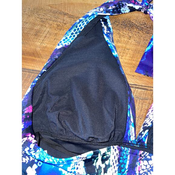 Womens MAGICSUIT Claudia Boa Green Blue Pink Snake‎ Halter Bathing Suit Size 12 - Picture 7 of 10